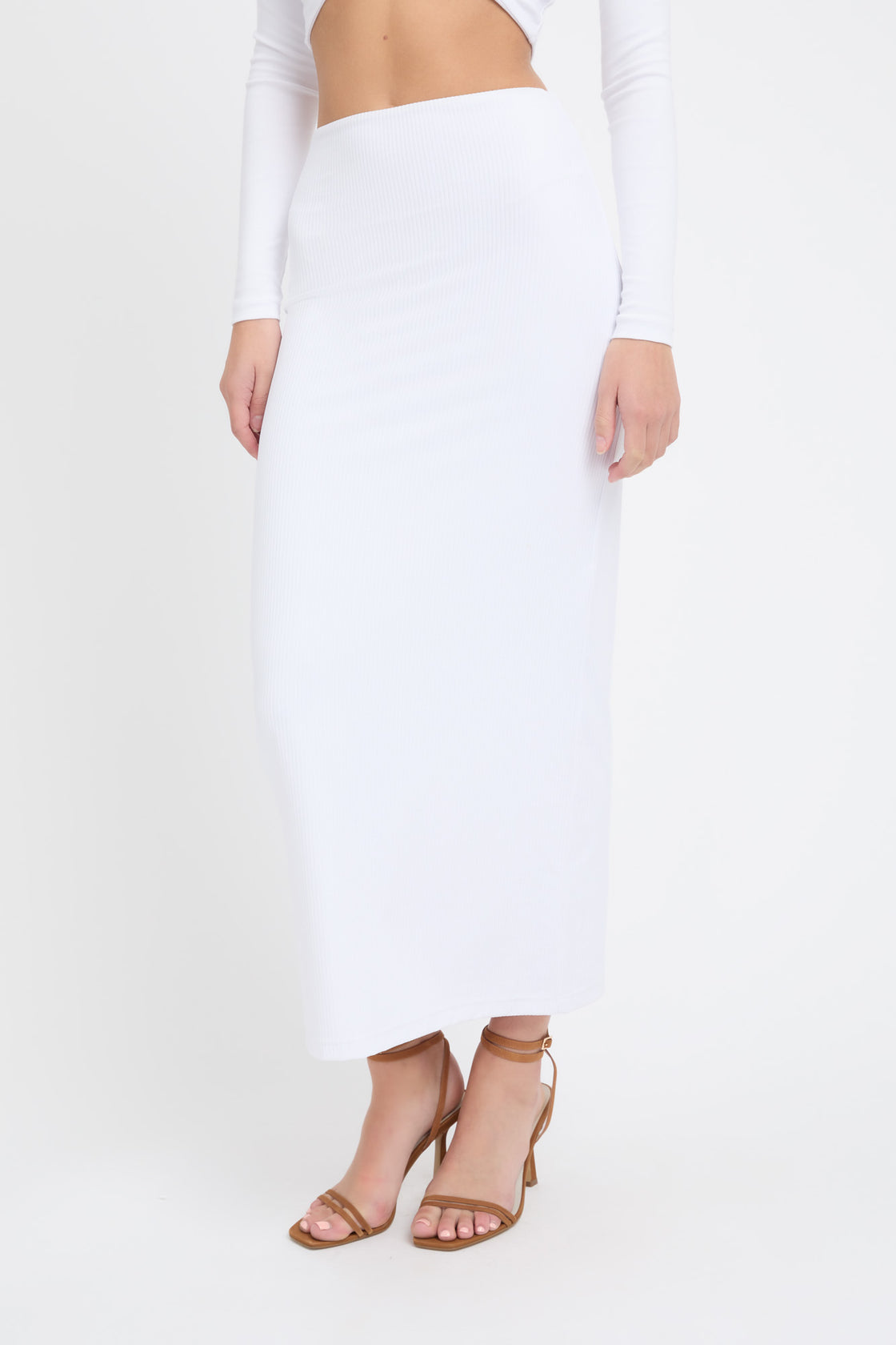 Buy Staple Rib Midi Skirt White Online Australia